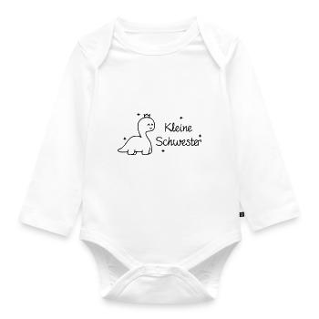 Kleine Schwester - Baby Bio-Langarm-Body - Weiß - Vorne