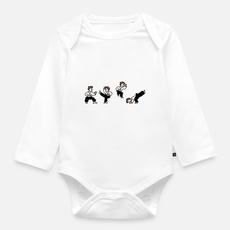 Karate - Baby Bio-Langarm-Body - Weiß
