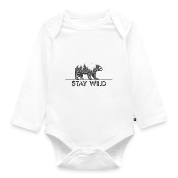 STAY WILD - Organic Longsleeve Baby Bodysuit - white - Front