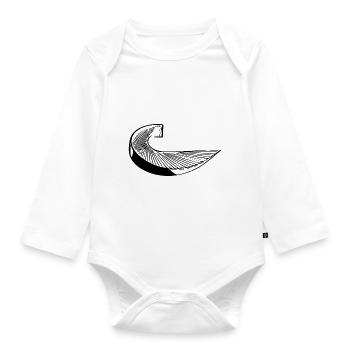 Geometric curve staircase - Organic Longsleeve Baby Bodysuit - white - Front