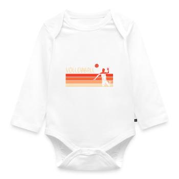 Vintage Retro Volleyball Spike - Baby Bio-Langarm-Body - Weiß - Vorne