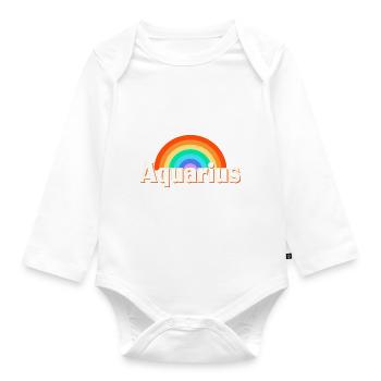 Sternzeichen Wassermann - Baby Bio-Langarm-Body - Weiß - Vorne