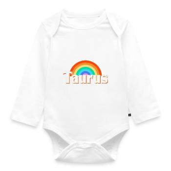 Zodiac sign Taurus - Organic Longsleeve Baby Bodysuit - white - Front