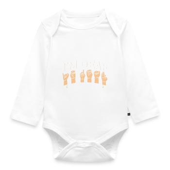 Aide auditive Langue des signes Personnes sourdes - Body Bébé bio manches longues - blanc - Devant