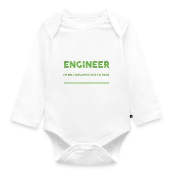 Funny Engineer Not Arguing Just Explaining - Baby Bio-Langarm-Body - Weiß - Vorne