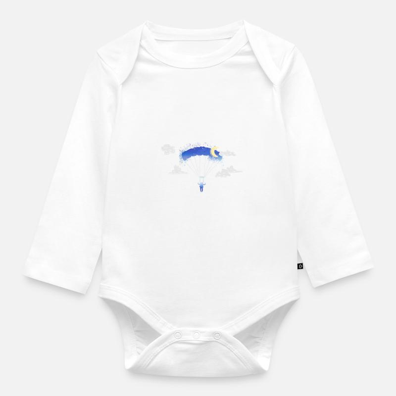 fallschirm,fallschirmfliegen,graffiti,gleitschirm, - Baby Bio-Langarm-Body - Weiß