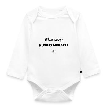 Mama's kleines Wunder - Baby Bio-Langarm-Body - Weiß - Vorne