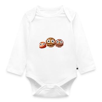 Pralinen, Pralinen, Familie, Trio - Baby Bio-Langarm-Body - Weiß - Vorne