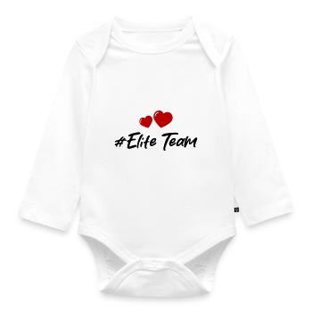 Elite Team Herz Liebe - Baby Bio-Langarm-Body - Weiß - Vorne
