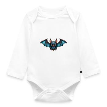 Fledermaus Neo Traditional - Baby Bio-Langarm-Body - Weiß - Vorne