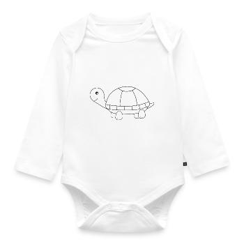 Turtle Turtles - Organic Longsleeve Baby Bodysuit - white - Front