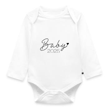 Bébé 2025 Lettrage - Body Bébé bio manches longues - blanc - Devant