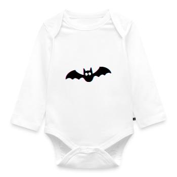 3D Fledermaus für Halloween 2020 Kinder Motiv cool - Baby Bio-Langarm-Body - Weiß - Vorne