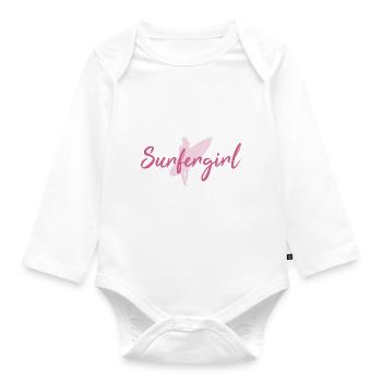 Surfergirl - Baby Bio-Langarm-Body - Weiß - Vorne