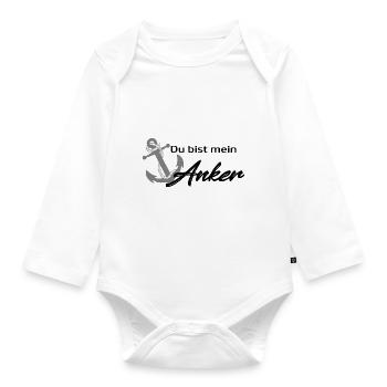 Du bist mein Anker - Baby Bio-Langarm-Body - Weiß - Vorne