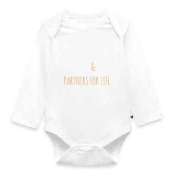 Ehe wedding marriage Hochzeit partners for life <3 - Baby Bio-Langarm-Body - Weiß - Vorne