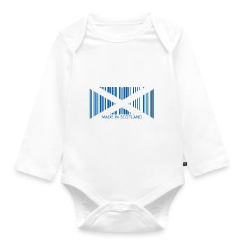 Ecosse Code à barres made in Drapeau Blason - Body Bébé bio manches longues - blanc - Devant