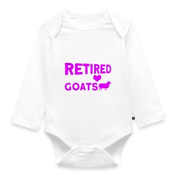 Vintage Retro Goat Breeder Goat Goat Lover - Organic Longsleeve Baby Bodysuit - white - Front