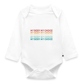 Mon corps Ma décision - Body Bébé bio manches longues - blanc - Devant