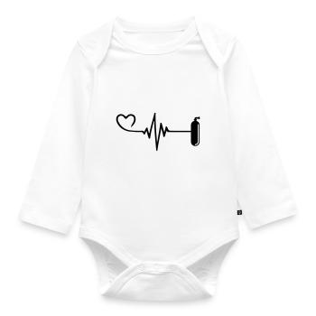Oxygen Diving Pulse Heart - Organic Longsleeve Baby Bodysuit - white - Front