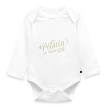 Pilotin aus Leidenschaft - Motivation und Erfolg - Baby Bio-Langarm-Body - Weiß - Vorne