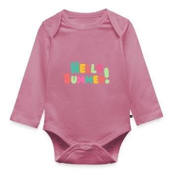 Hello Summer - Bunte Vibes - Baby Bio-Langarm-Body - Mauve - Vorne