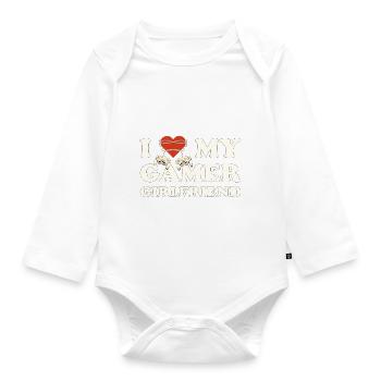 I Heart My Gamer Girlfriend - I Love My Gamer - Organic Longsleeve Baby Bodysuit - white - Front