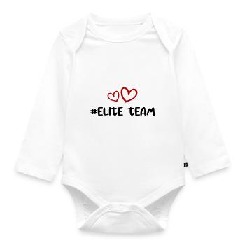 Elite Team Herz Liebe - Baby Bio-Langarm-Body - Weiß - Vorne