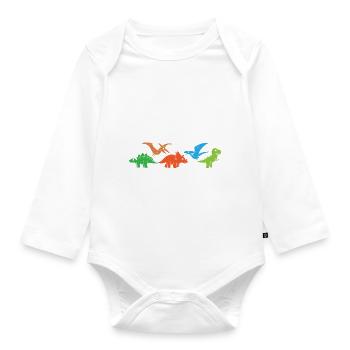 Dinosaurs Didn't Learn Math Funny Mathematics - Organic Longsleeve Baby Bodysuit - white - Front