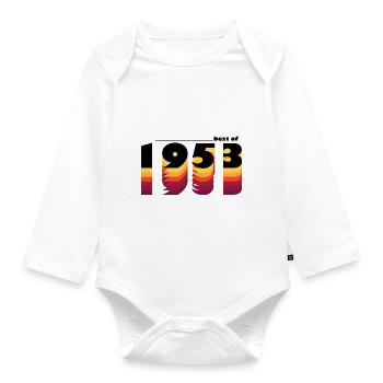 Vintage Bold Hommage à 1953 - Célébrer le 72ème - Body Bébé bio manches longues - blanc - Devant
