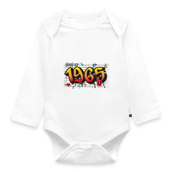 Iconic 1965 Graffiti – 60 Years of Timeless - Organic Longsleeve Baby Bodysuit - white - Front