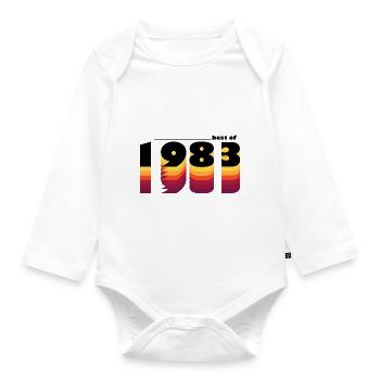 Vintage Bold Tribute to 1983 - Feiern Sie den 42. - Baby Bio-Langarm-Body - Weiß - Vorne