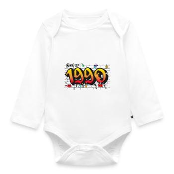 Best of 1990 Graffiti – 35 Years of 90s Vibes - Organic Longsleeve Baby Bodysuit - white - Front
