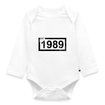 Est 1989 30. Geburtstag 30er - Baby Bio-Langarm-Body - Weiß - Vorne