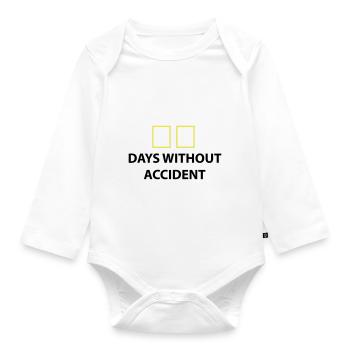days without accident days without accident - Organic Longsleeve Baby Bodysuit - white - Front