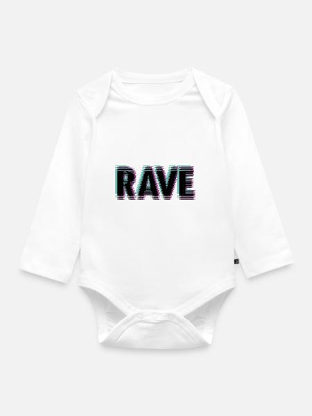 Rave - Baby Bio-Langarm-Body - Weiß