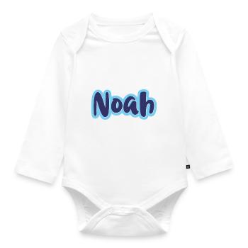 Noah prénom prénom - Body Bébé bio manches longues - blanc - Devant