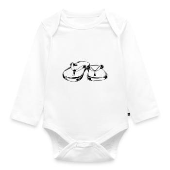 flip flops trail icon - Organic Longsleeve Baby Bodysuit - white - Front