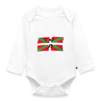 drapeau basque pelote -france pays basque basquais - Body Bébé bio manches longues - blanc - Devant