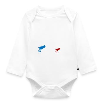 Father & Son Like The Dad So The Son Partner Look - Organic Longsleeve Baby Bodysuit - white - Front