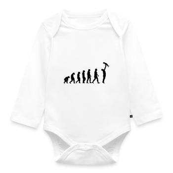 Papa Père Famille Evolution Fête des Pères Fils Papy - Body Bébé bio manches longues - blanc - Devant