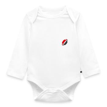 heartbeat rugby club supporter toulouse - Baby Bio-Langarm-Body - Weiß - Vorne