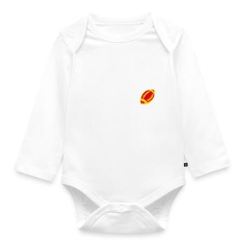 heartbeat rugby club supporter Perpignan - Organic Longsleeve Baby Bodysuit - white - Front