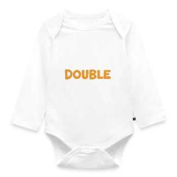 Make It A Double Twin Dad - Baby Bio-Langarm-Body - Weiß - Vorne