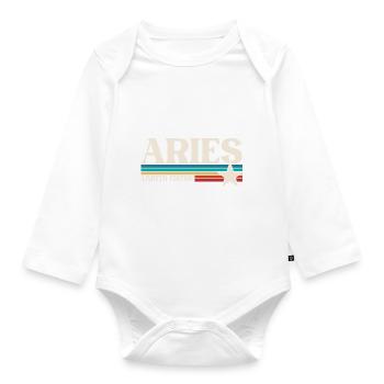 Sternzeichen Widder - Baby Bio-Langarm-Body - Weiß - Vorne