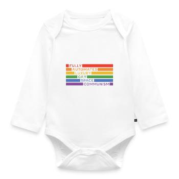 Fully Automated Luxury Gay Space Communism Lesbian - Baby Bio-Langarm-Body - Weiß - Vorne
