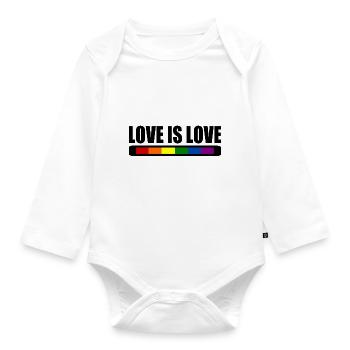 Love is love - Baby Bio-Langarm-Body - Weiß - Vorne