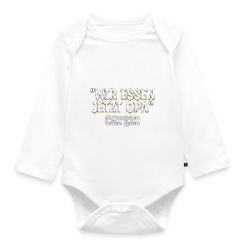 Opa Deutsch Lehrer Geschenk - Baby Bio-Langarm-Body - Weiß - Vorne