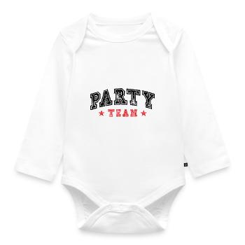 Équipe de fête - Body Bébé bio manches longues - blanc - Devant