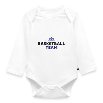 Basketball Team - Organic Longsleeve Baby Bodysuit - white - Front